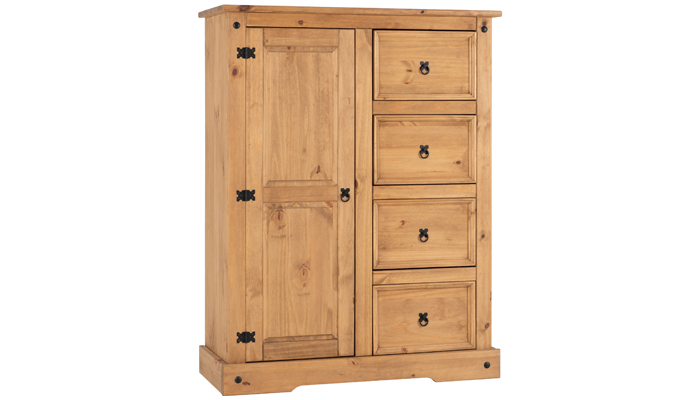 1 Door 4 Drawer Low Wardrobe